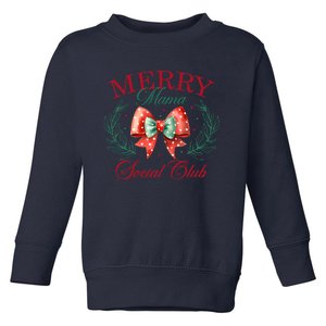 Merry Mama Social Club Coquette Christmas Toddler Sweatshirt