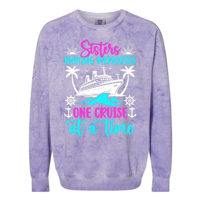 Making Memories Sisters Cruise Trip 2024 Sisters Vacation Colorblast Crewneck Sweatshirt