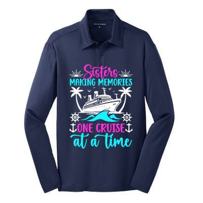 Making Memories Sisters Cruise Trip 2024 Sisters Vacation Silk Touch Performance Long Sleeve Polo