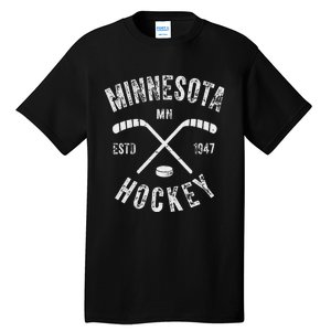 Minnesota Mn Sport Lover The State Of Hockey Retro Hockey Tall T-Shirt