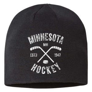 Minnesota Mn Sport Lover The State Of Hockey Retro Hockey Sustainable Beanie