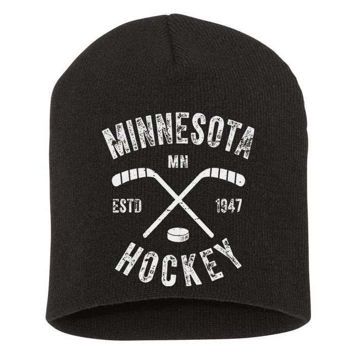 Minnesota Mn Sport Lover The State Of Hockey Retro Hockey Short Acrylic Beanie