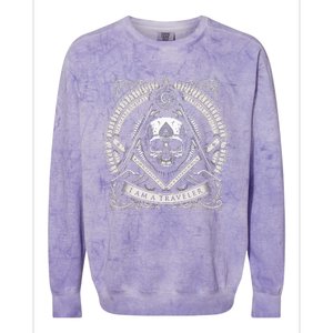 Master Mason Skull Square And Compass Freemason Masonic Colorblast Crewneck Sweatshirt