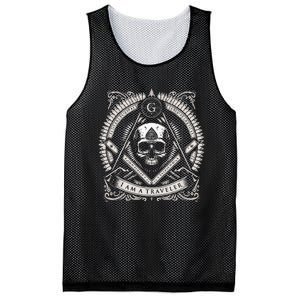 Master Mason Skull Square And Compass Freemason Masonic Mesh Reversible Basketball Jersey Tank