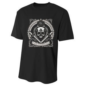 Master Mason Skull Square And Compass Freemason Masonic Performance Sprint T-Shirt