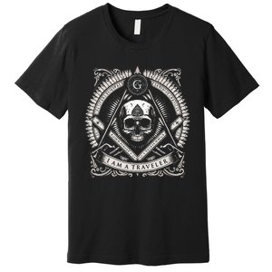 Master Mason Skull Square And Compass Freemason Masonic Premium T-Shirt