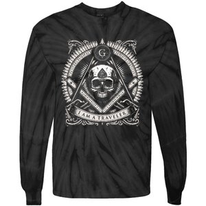 Master Mason Skull Square And Compass Freemason Masonic Tie-Dye Long Sleeve Shirt