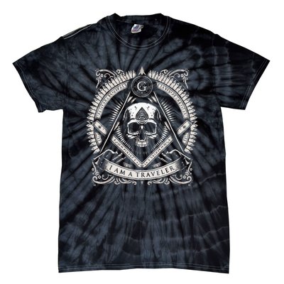 Master Mason Skull Square And Compass Freemason Masonic Tie-Dye T-Shirt