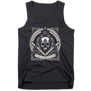 Master Mason Skull Square And Compass Freemason Masonic Tank Top