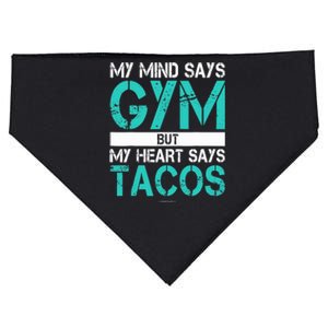 My Mind Says Gym But My Heart Says Tacos. Funny Gym USA-Made Doggie Bandana