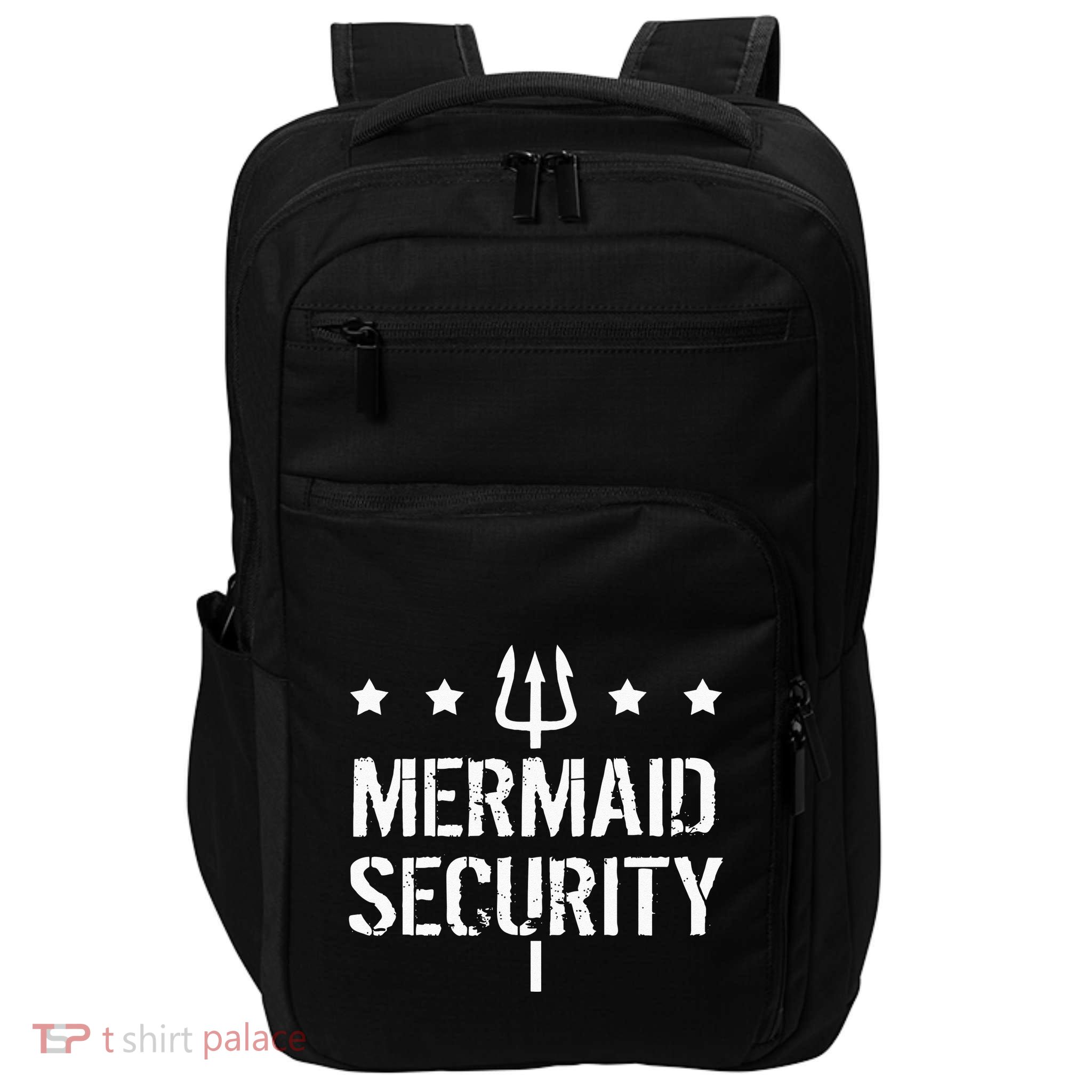 Merman Mermaid Security Funny Swimming Impact Tech Backpack