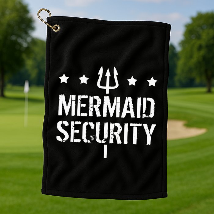 Merman Mermaid Security Funny Swimming Golf Towel