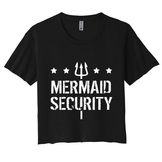 Merman Mermaid Security Funny Swimming Crop Top