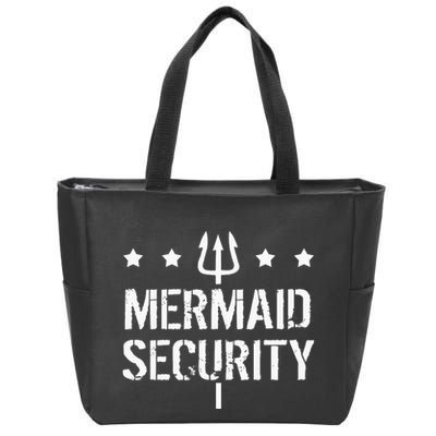Merman Mermaid Security Funny Swimming Zip Tote Bag