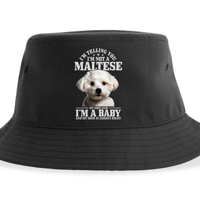 Maltese Mom Said IM A Baby Funny Maltese Dog Sustainable Bucket Hat