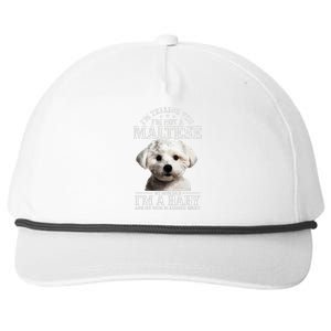 Maltese Mom Said IM A Baby Funny Maltese Dog Snapback Five-Panel Rope Hat