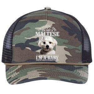 Maltese Mom Said IM A Baby Funny Maltese Dog Retro Rope Trucker Hat Cap