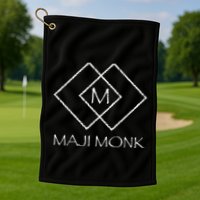 Maji Monk Symbol Spiritual Design Golf Towel