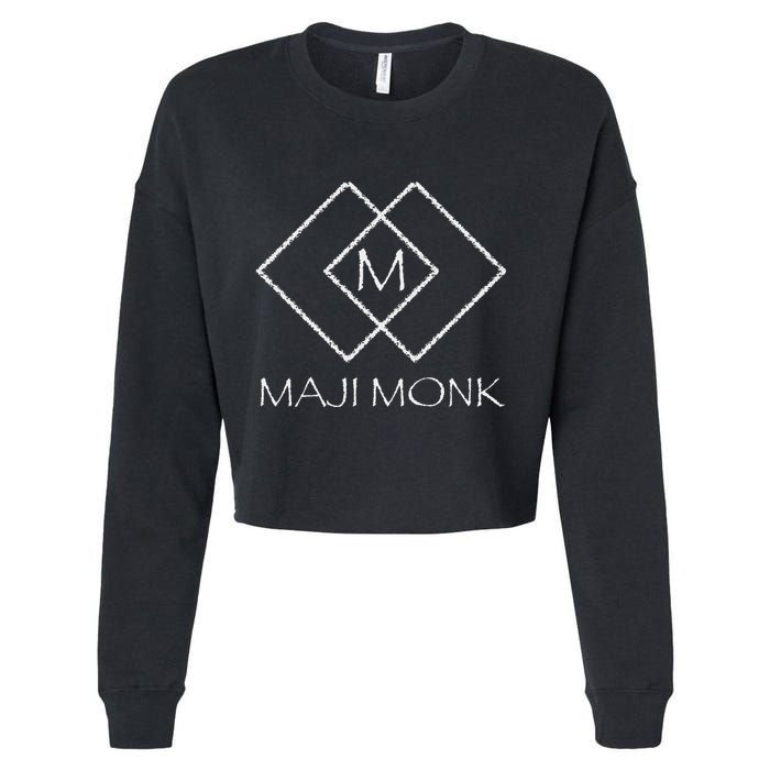 Maji Monk Symbol Spiritual Design Cropped Pullover Crew