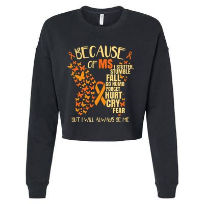 MS Multiple Sclerosis Cropped Pullover Crew