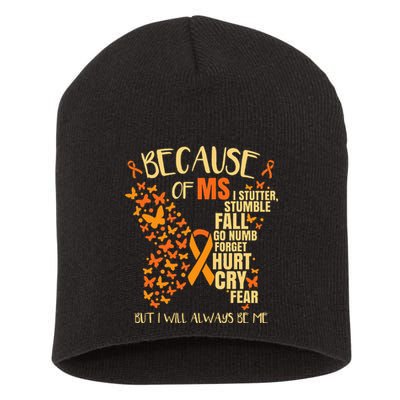 MS Multiple Sclerosis Short Acrylic Beanie