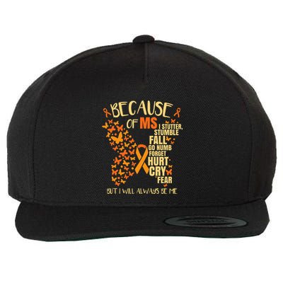 MS Multiple Sclerosis Wool Snapback Cap