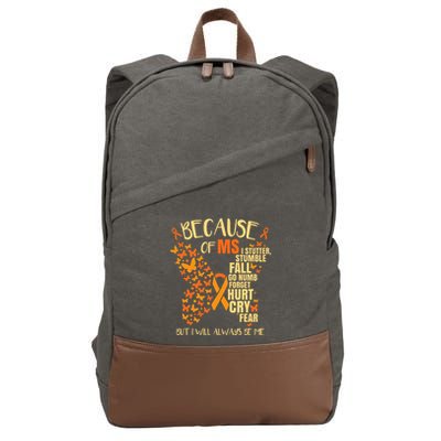 MS Multiple Sclerosis Cotton Canvas Backpack