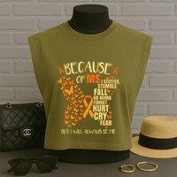 MS Multiple Sclerosis Garment-Dyed Women's Muscle Tee