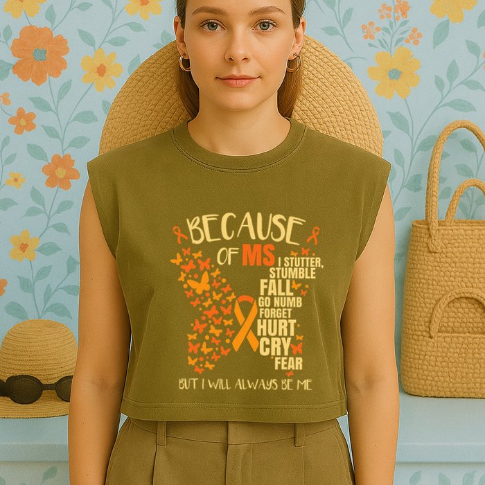 MS Multiple Sclerosis Garment-Dyed Women's Muscle Tee