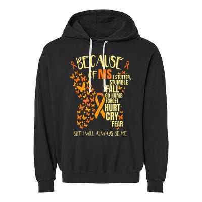 MS Multiple Sclerosis Garment-Dyed Fleece Hoodie
