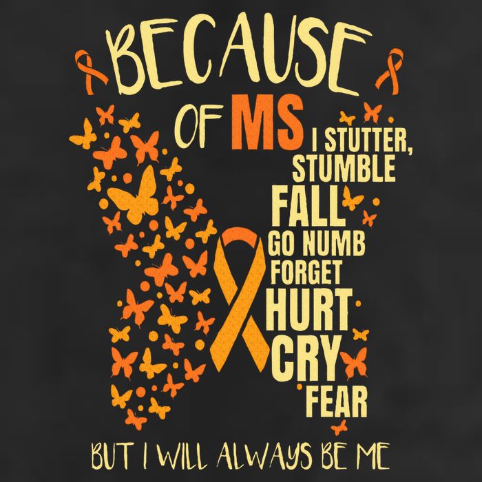 MS Multiple Sclerosis Garment-Dyed Fleece Hoodie