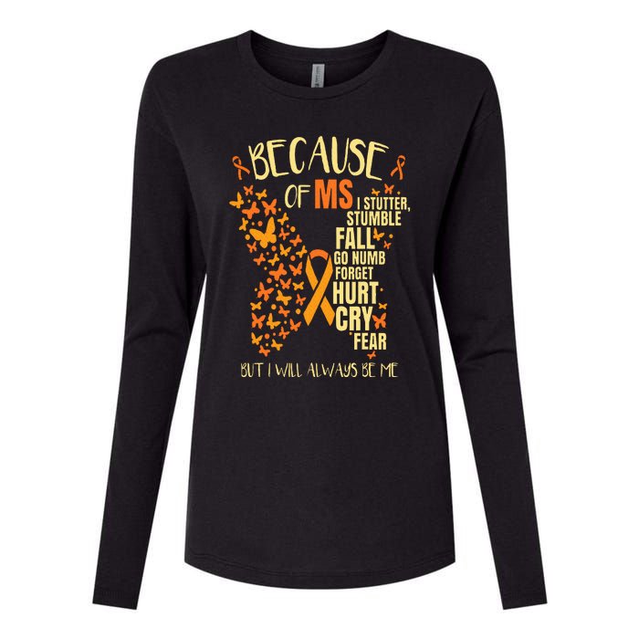 MS Multiple Sclerosis Womens Cotton Relaxed Long Sleeve T-Shirt