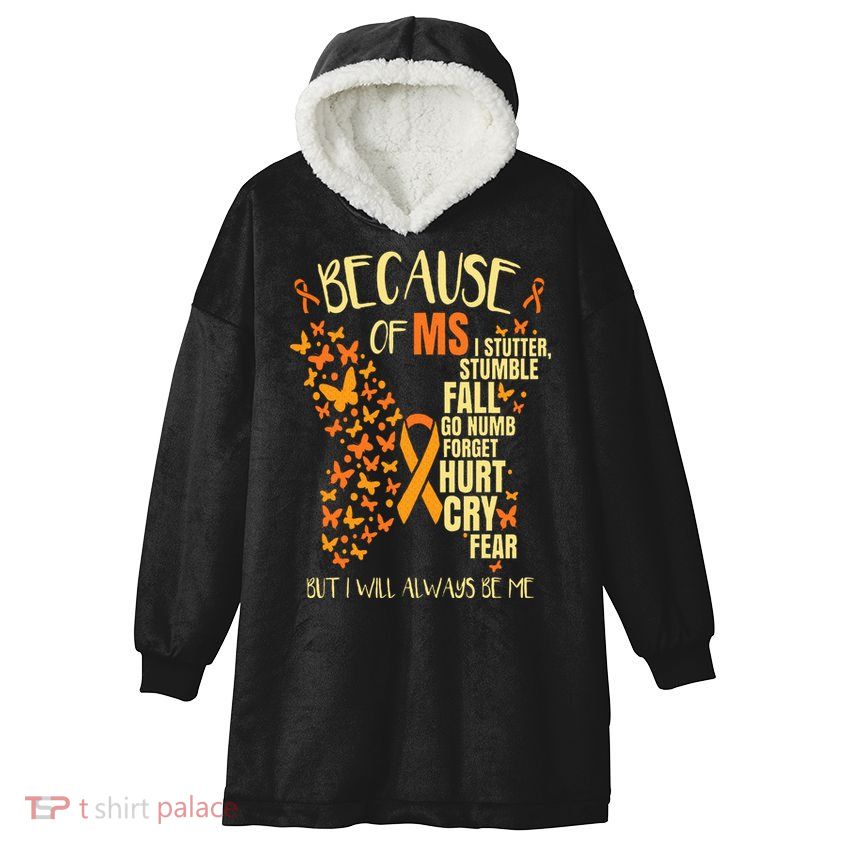MS Multiple Sclerosis Hooded Wearable Blanket