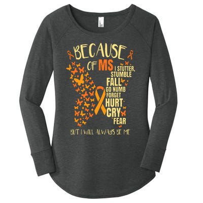 MS Multiple Sclerosis Women's Perfect Tri Tunic Long Sleeve Shirt