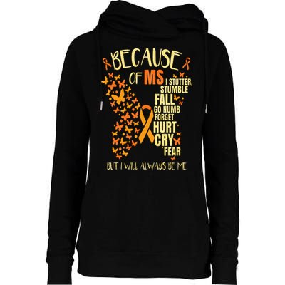MS Multiple Sclerosis Womens Funnel Neck Pullover Hood