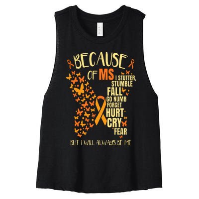 MS Multiple Sclerosis Women's Racerback Cropped Tank