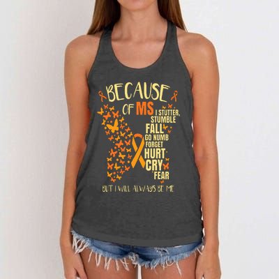 MS Multiple Sclerosis Women's Knotted Racerback Tank