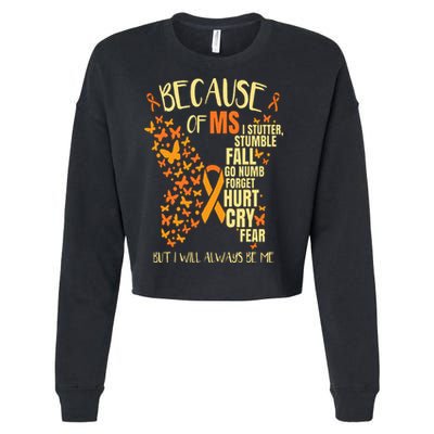 MS Multiple Sclerosis Cropped Pullover Crew