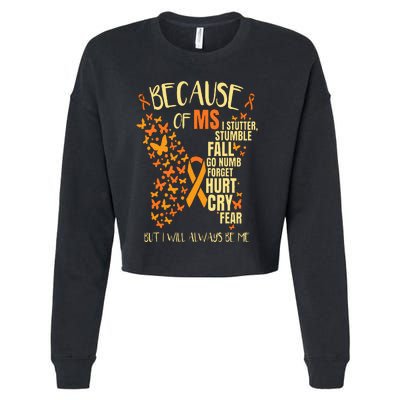 MS Multiple Sclerosis Cropped Pullover Crew