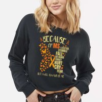 MS Multiple Sclerosis Cropped Pullover Crew