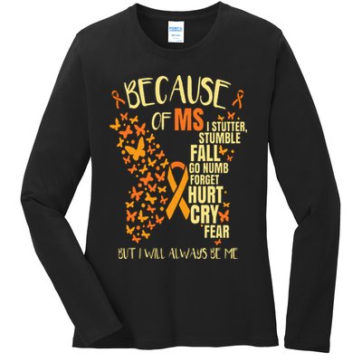 MS Multiple Sclerosis Ladies Long Sleeve Shirt