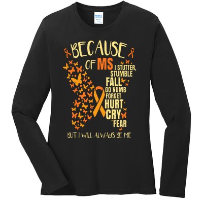 MS Multiple Sclerosis Ladies Long Sleeve Shirt