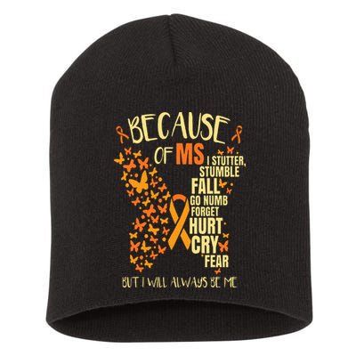 MS Multiple Sclerosis Short Acrylic Beanie