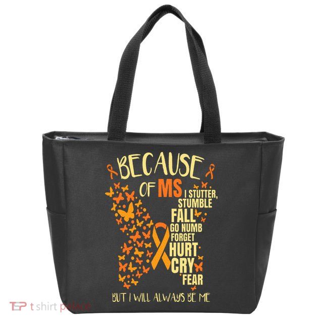 MS Multiple Sclerosis Zip Tote Bag