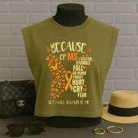 MS Multiple Sclerosis Garment-Dyed Women's Muscle Tee