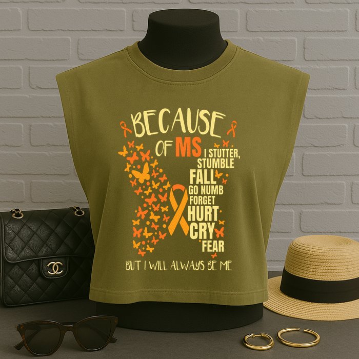 MS Multiple Sclerosis Garment-Dyed Women's Muscle Tee