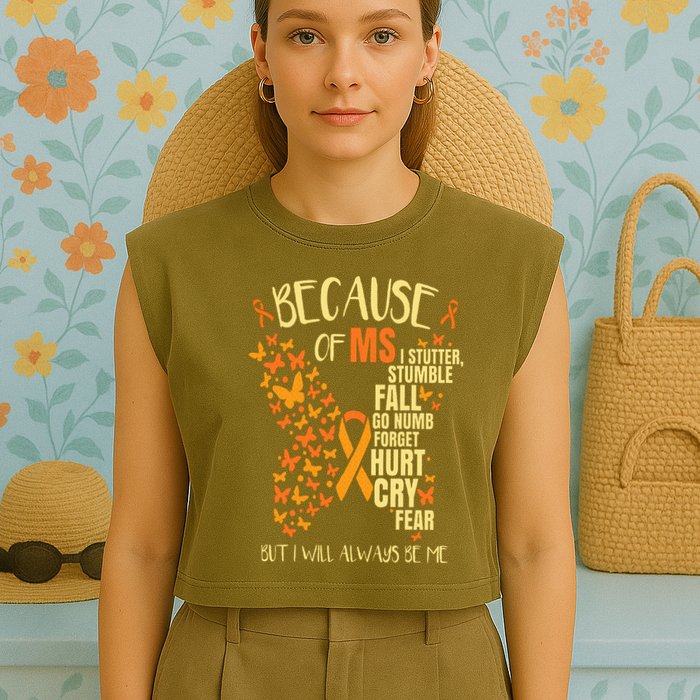 MS Multiple Sclerosis Garment-Dyed Women's Muscle Tee
