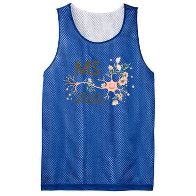 Ms Multiple Sclerosis Gets On My Nerves Orange Ribbon Gift Mesh Reversible Basketball Jersey Tank