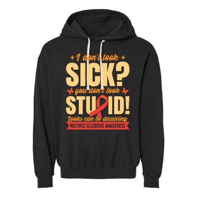Ms Multiple Sclerosis Awareness Funny Gift Garment-Dyed Fleece Hoodie