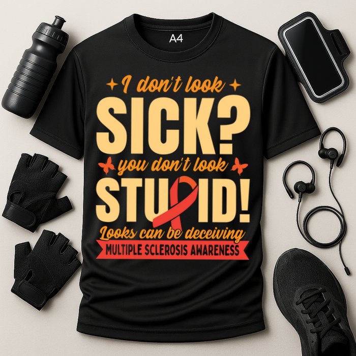 Ms Multiple Sclerosis Awareness Funny Gift Performance Shirt